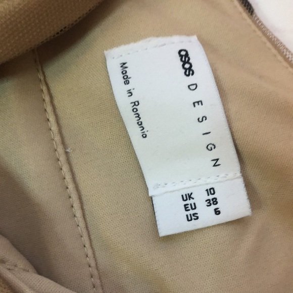 ASOS designs spot mesh bar dotmini dress in beige with black polkadots, new - Picture 8 of 10